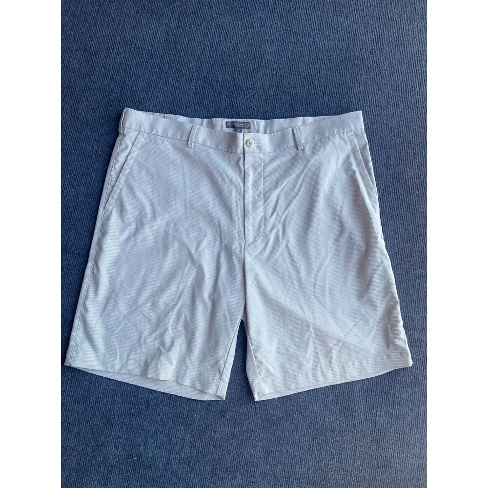 Peter Millar Wicking Shorts Mens 38 Beige Featherweight Golf Chino Lined